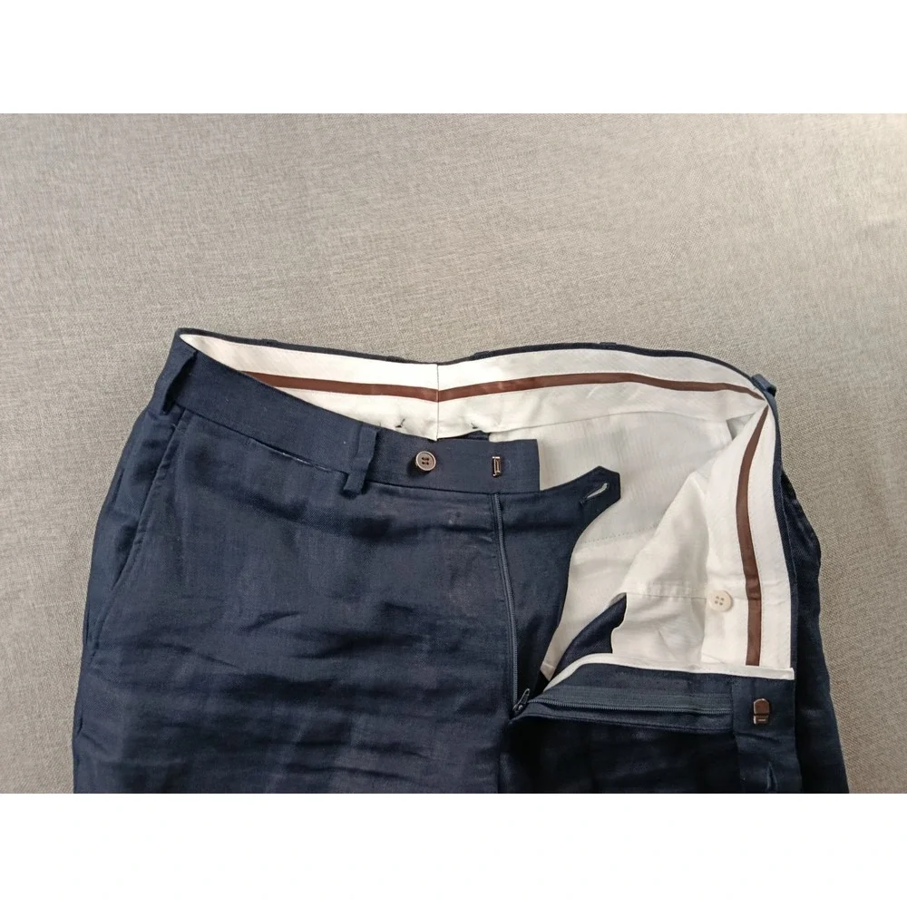 Suitsupply Napoli Suit Mens 40 Navy Baird Mcnutt Linen Brescia Pants 33X29